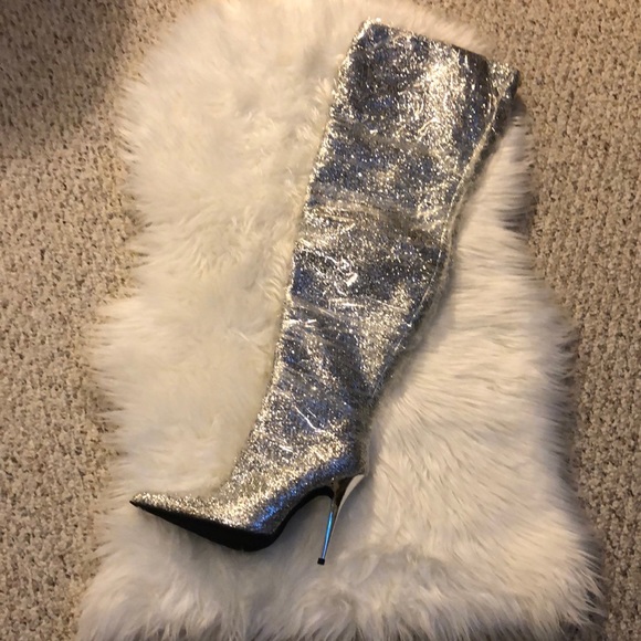 Jeffrey Campbell Shoes - COPY - Jeffrey Campbell Garmona thigh high glitter boots